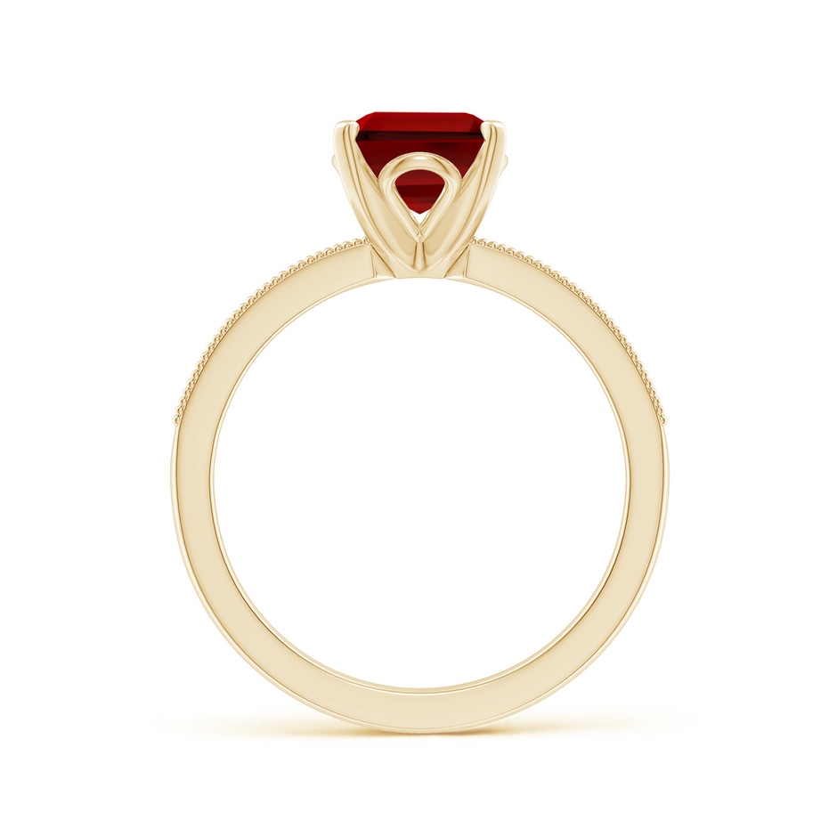 9x7mm Labgrown Lab-Grown Vintage Style Emerald-Cut Ruby Engagement Ring with Accents in Yellow Gold side 199