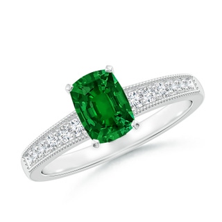 Cushion Rectangular Lab-Grown Lab Grown Emerald