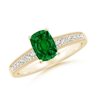 Cushion Rectangular Lab-Grown Lab Grown Emerald