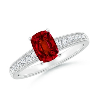 Cushion Rectangular Lab-Grown Lab Grown Ruby