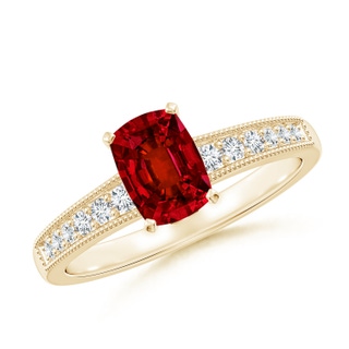 Cushion Rectangular Lab-Grown Lab Grown Ruby