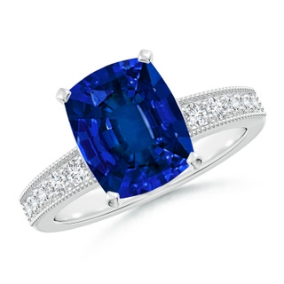 Cushion Rectangular Lab-Grown Lab Grown Blue Sapphire