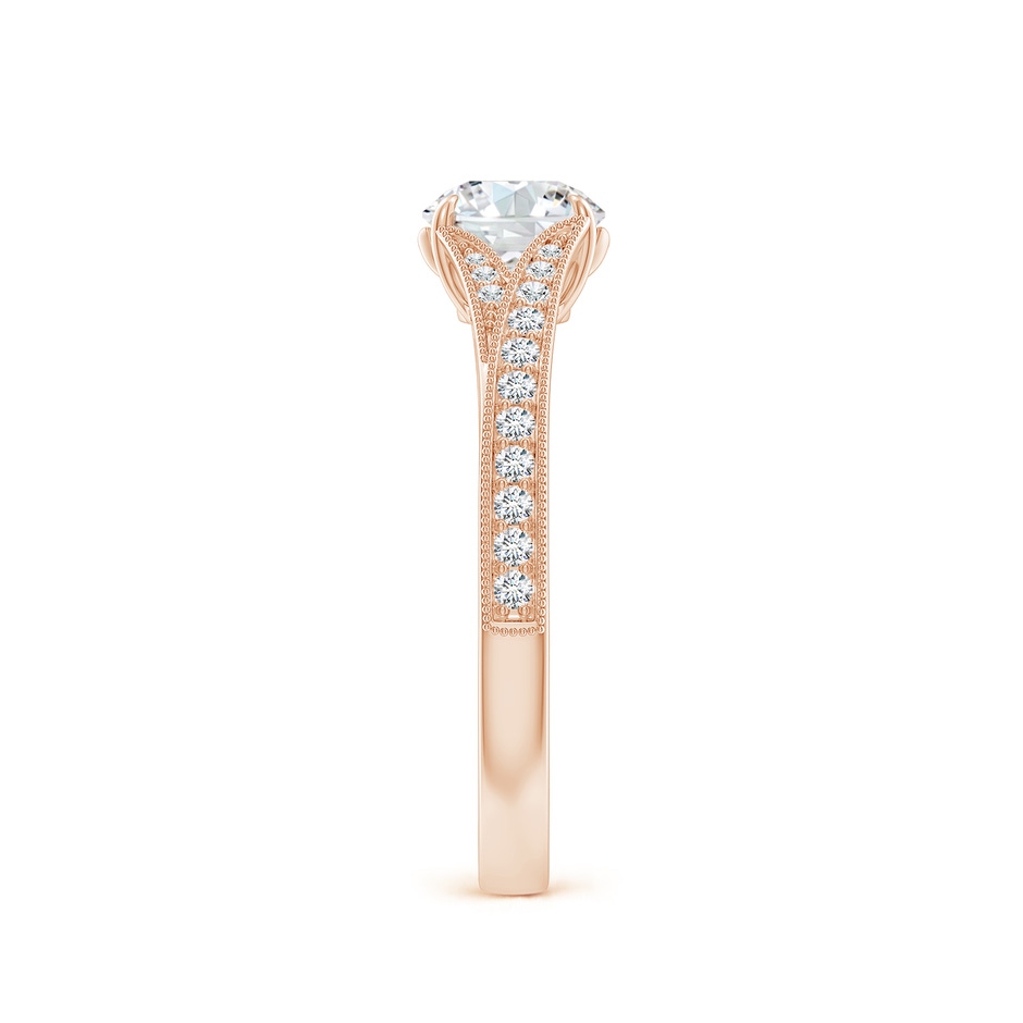 5.9mm FGVS Lab-Grown Vintage Inspired Round Diamond Split Shank Engagement Ring in Rose Gold side 299
