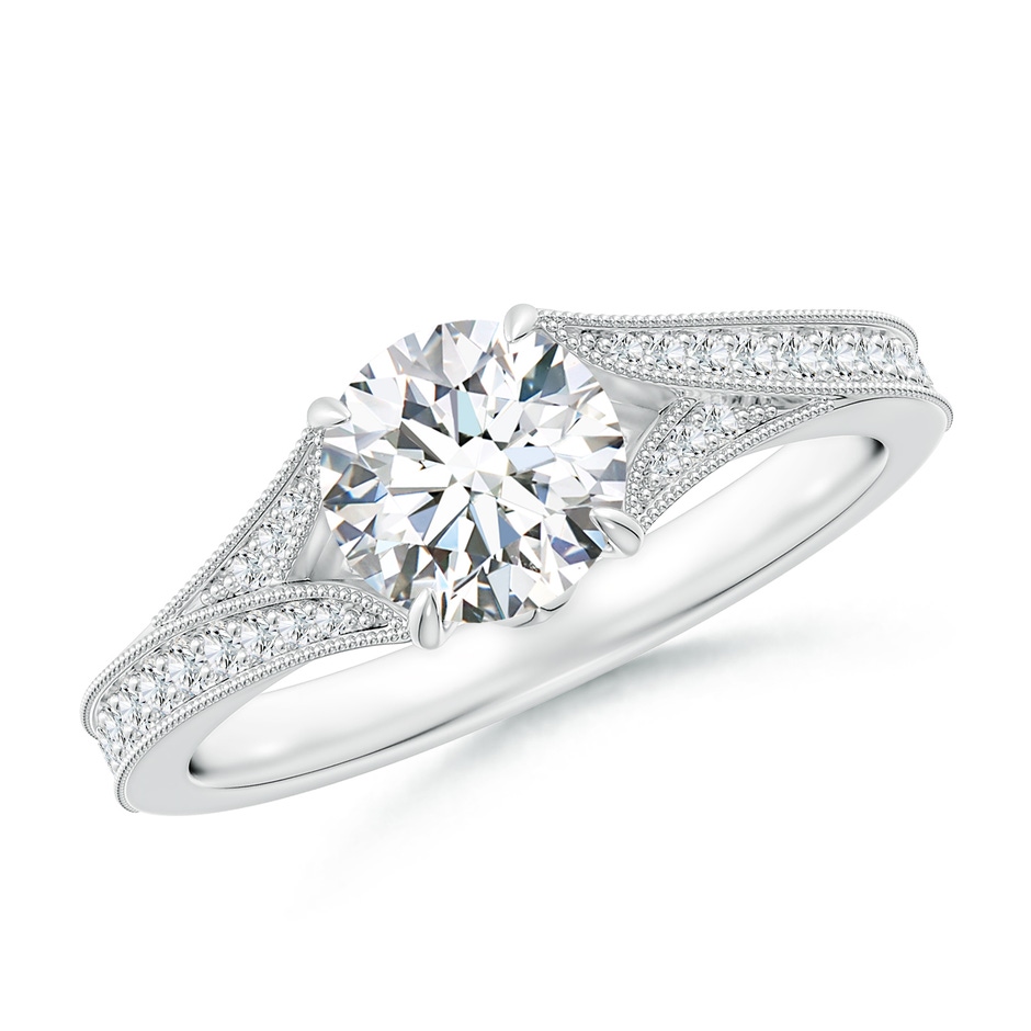 6.4mm FGVS Lab-Grown Vintage Inspired Round Diamond Split Shank Engagement Ring in P950 Platinum 