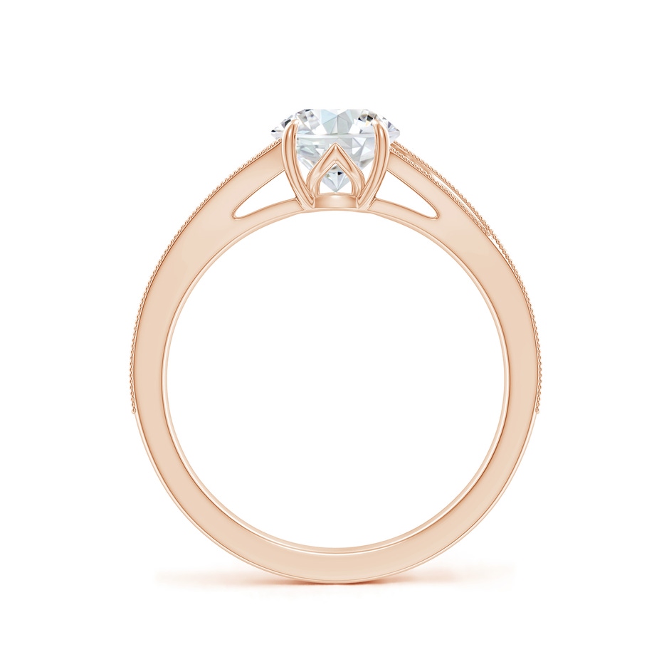6.4mm FGVS Lab-Grown Vintage Inspired Round Diamond Split Shank Engagement Ring in Rose Gold side 199