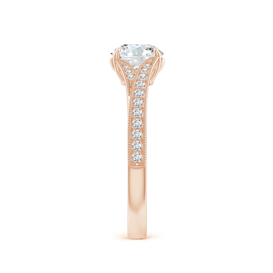 6.4mm FGVS Lab-Grown Vintage Inspired Round Diamond Split Shank Engagement Ring in Rose Gold side 299