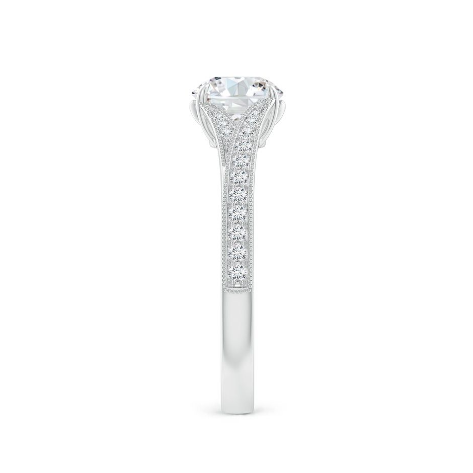6.4mm FGVS Lab-Grown Vintage Inspired Round Diamond Split Shank Engagement Ring in White Gold side 299