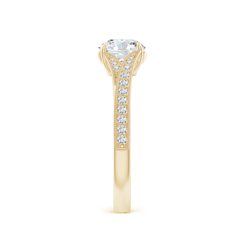 6.4mm FGVS Lab-Grown Vintage Inspired Round Diamond Split Shank Engagement Ring in Yellow Gold side 299