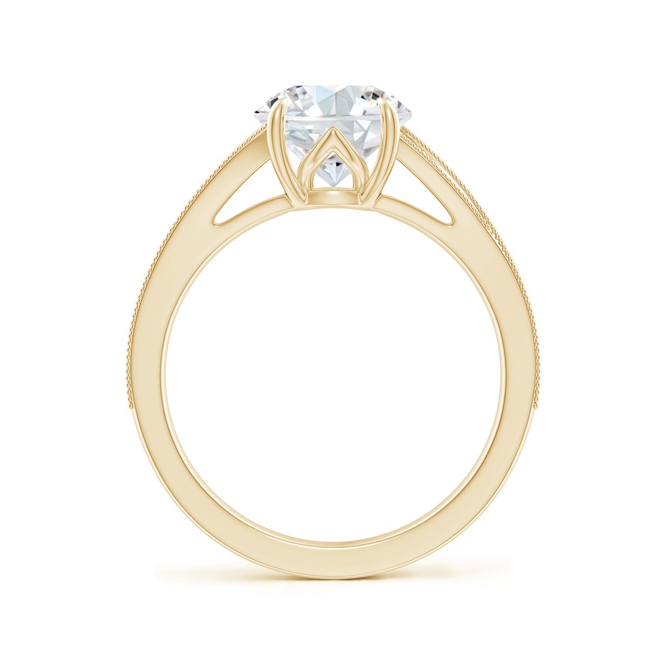 8mm FGVS Lab-Grown Vintage Inspired Round Diamond Split Shank Engagement Ring in Yellow Gold side 199