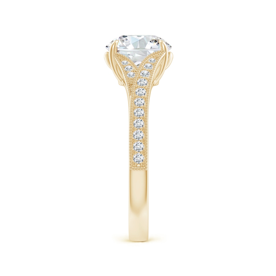 8mm FGVS Lab-Grown Vintage Inspired Round Diamond Split Shank Engagement Ring in Yellow Gold side 299