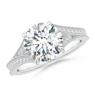 9.2mm FGVS Lab-Grown Vintage Inspired Round Diamond Split Shank Engagement Ring in P950 Platinum