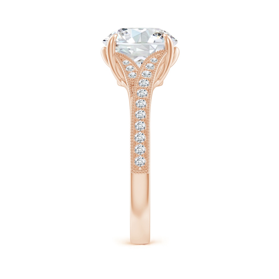 9.2mm FGVS Lab-Grown Vintage Inspired Round Diamond Split Shank Engagement Ring in Rose Gold side 299