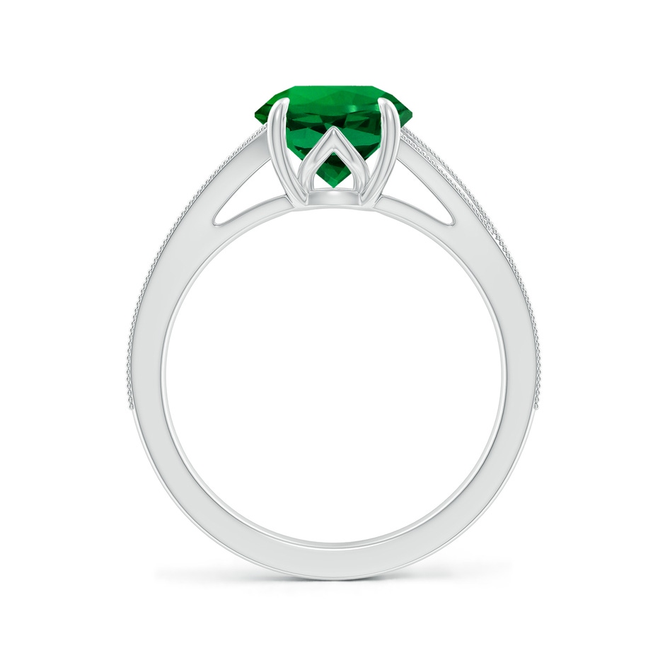 8mm Labgrown Lab-Grown Vintage Inspired Round Emerald Split Shank Engagement Ring in White Gold side 199