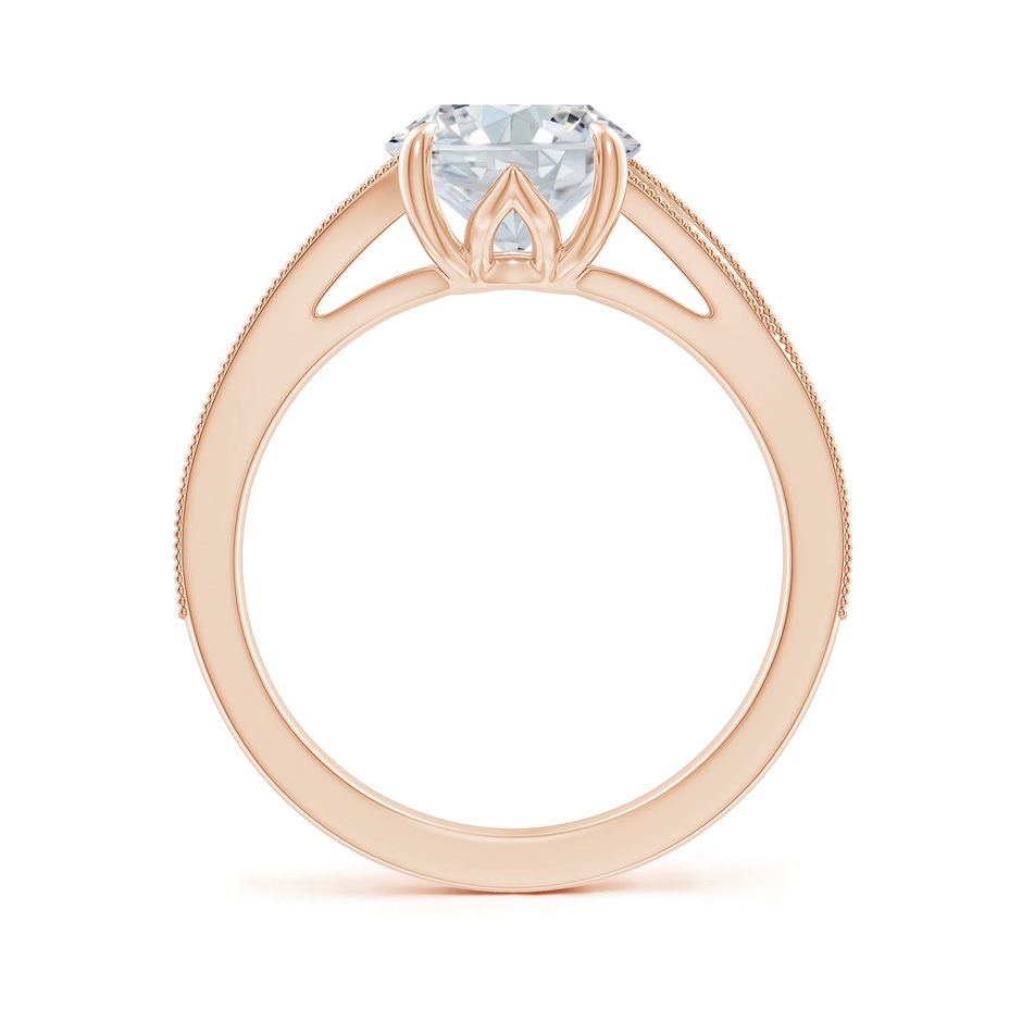 10x8mm FGVS Lab-Grown Vintage Inspired Oval Diamond Split Shank Engagement Ring in 18K Rose Gold side 199