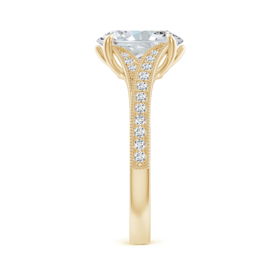 10x8mm FGVS Lab-Grown Vintage Inspired Oval Diamond Split Shank Engagement Ring in 18K Yellow Gold side 299