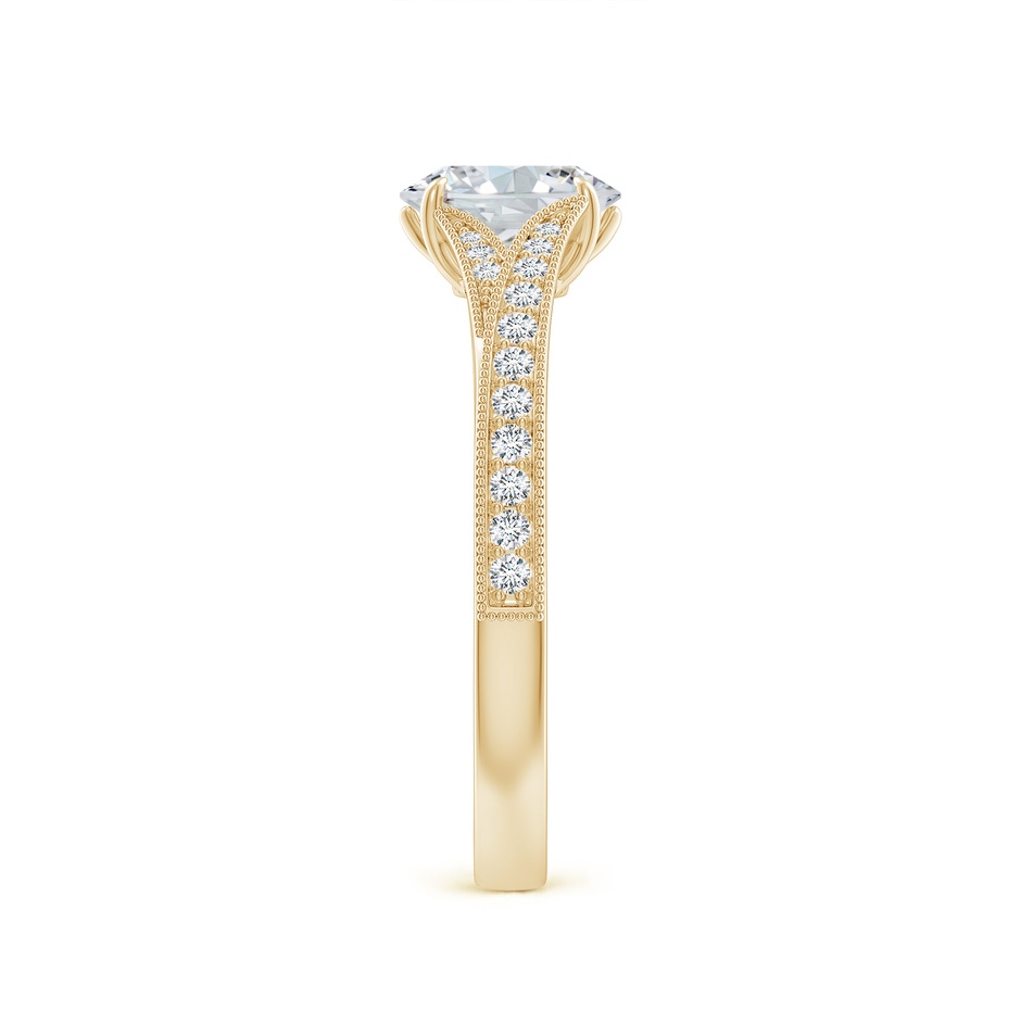 7x5mm FGVS Lab-Grown Vintage Inspired Oval Diamond Split Shank Engagement Ring in Yellow Gold side 299