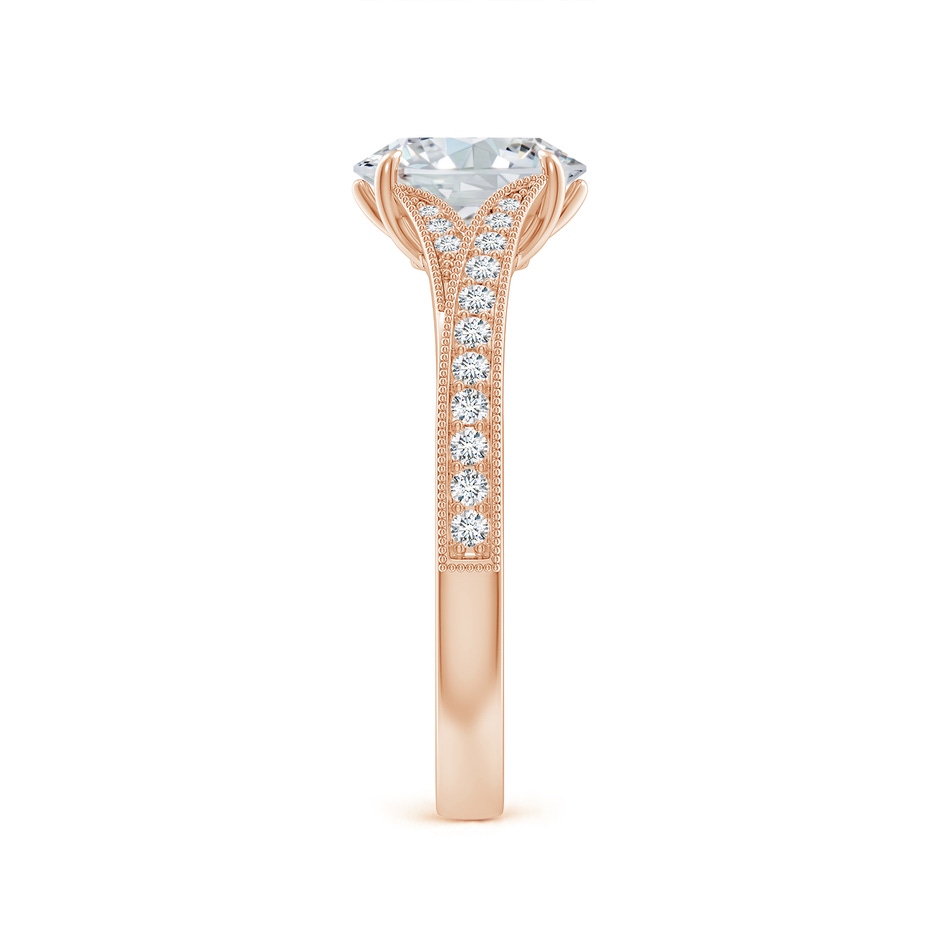 8x6mm FGVS Lab-Grown Vintage Inspired Oval Diamond Split Shank Engagement Ring in Rose Gold side 299