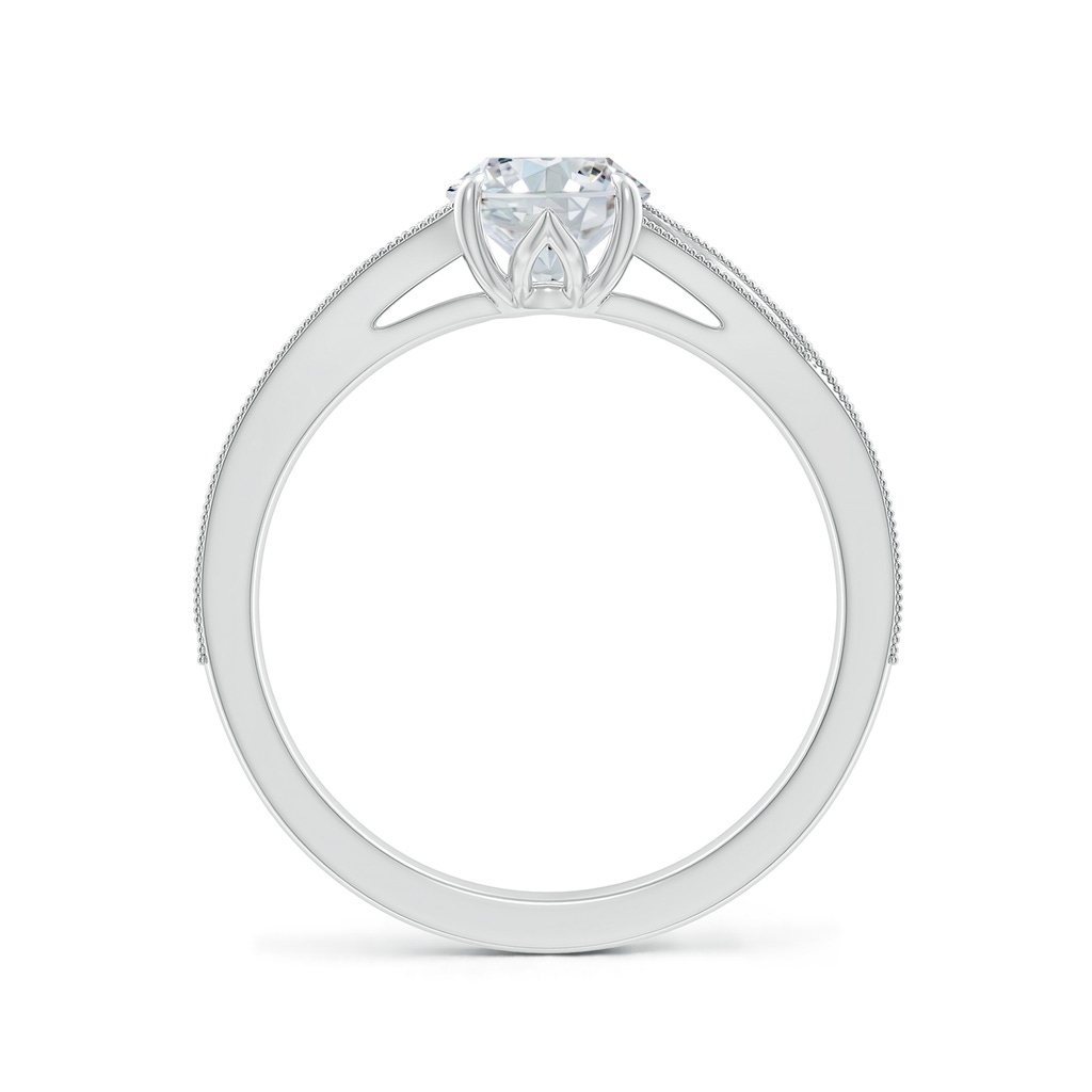 8x6mm FGVS Lab-Grown Vintage Inspired Oval Diamond Split Shank Engagement Ring in White Gold - side 199