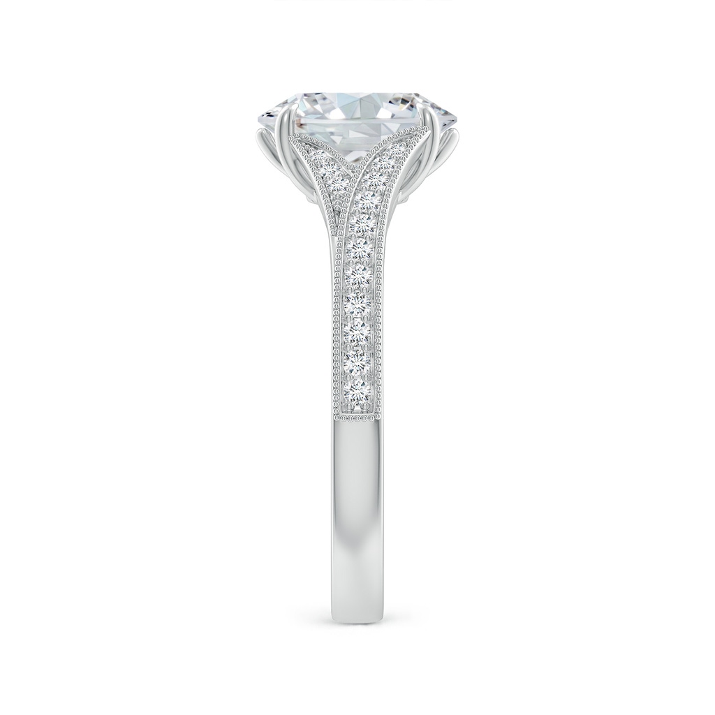 9x7mm FGVS Lab-Grown Vintage Inspired Oval Diamond Split Shank Engagement Ring in White Gold Side 299