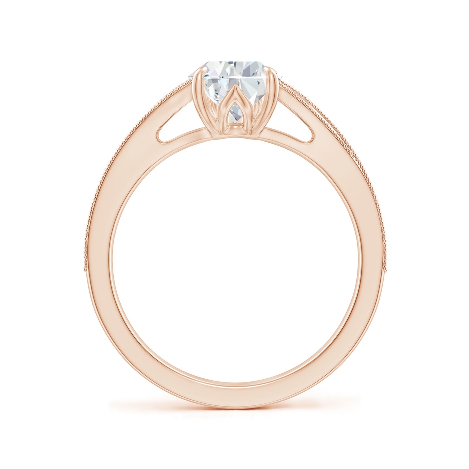 10x6.5mm FGVS Lab-Grown Vintage Inspired Pear Diamond Split Shank Engagement Ring in Rose Gold side 199