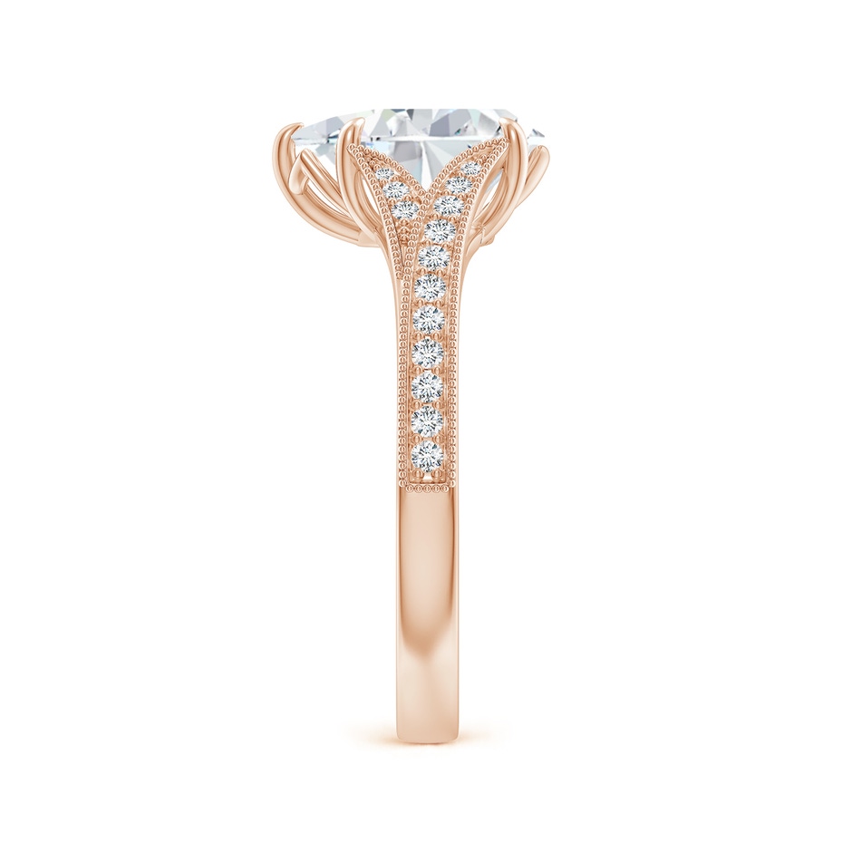 10x6.5mm FGVS Lab-Grown Vintage Inspired Pear Diamond Split Shank Engagement Ring in Rose Gold side 299