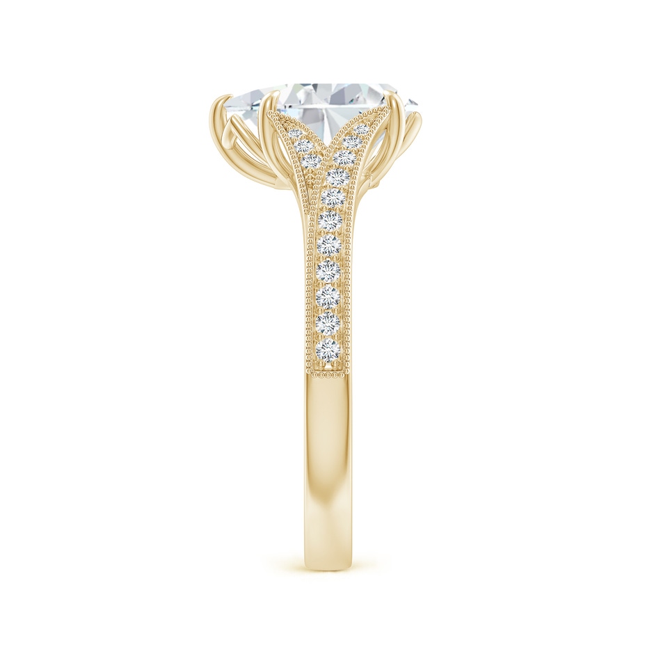 10x6.5mm FGVS Lab-Grown Vintage Inspired Pear Diamond Split Shank Engagement Ring in Yellow Gold side 299