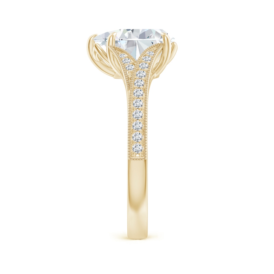 10x8mm FGVS Lab-Grown Vintage Inspired Pear Diamond Split Shank Engagement Ring in Yellow Gold side 299