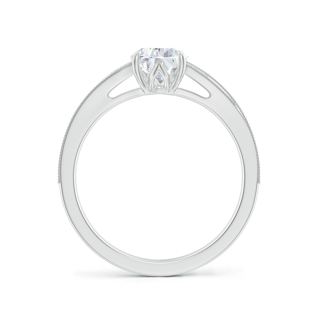 9.5x6mm FGVS Lab-Grown Vintage Inspired Pear Diamond Split Shank Engagement Ring in White Gold Side 199
