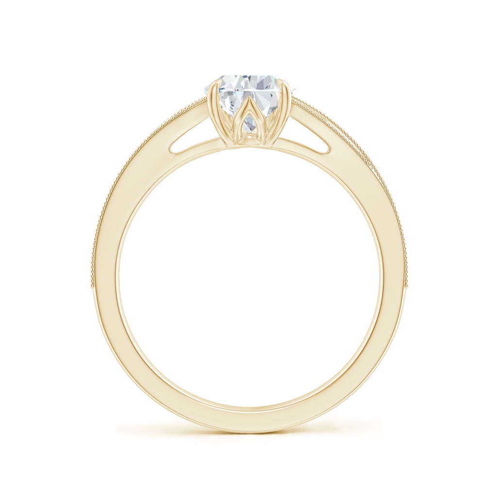 9.5x6mm FGVS Lab-Grown Vintage Inspired Pear Diamond Split Shank Engagement Ring in Yellow Gold - side 199
