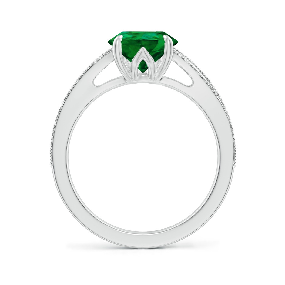 10x8mm Labgrown Lab-Grown Vintage Inspired Pear Emerald Split Shank Engagement Ring in White Gold side 199