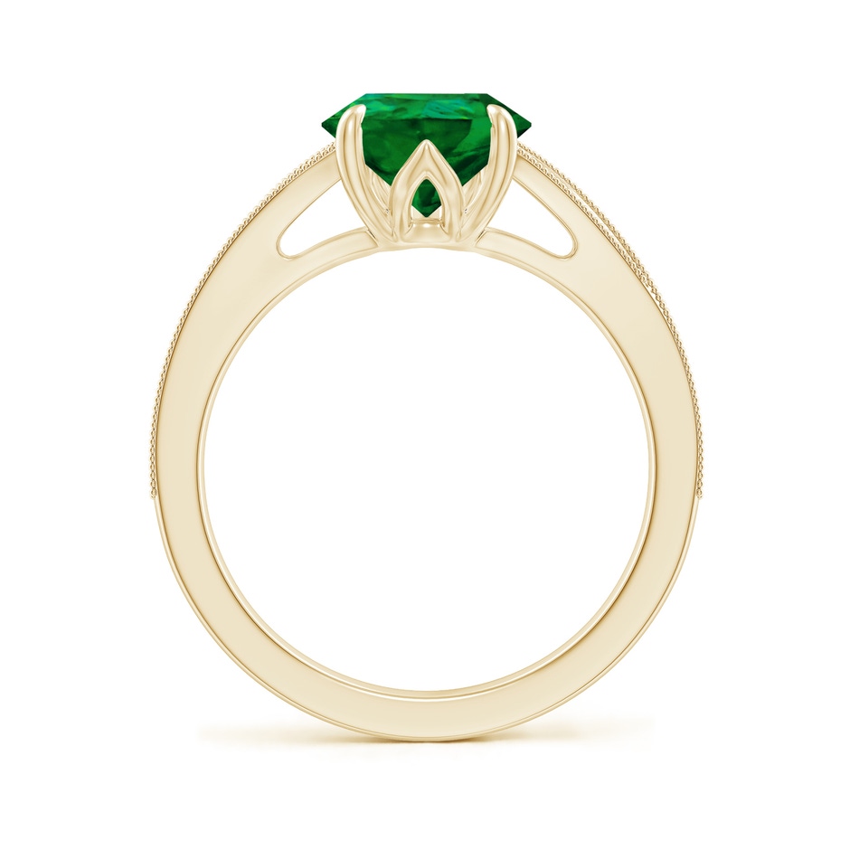 10x8mm Labgrown Lab-Grown Vintage Inspired Pear Emerald Split Shank Engagement Ring in Yellow Gold side 199