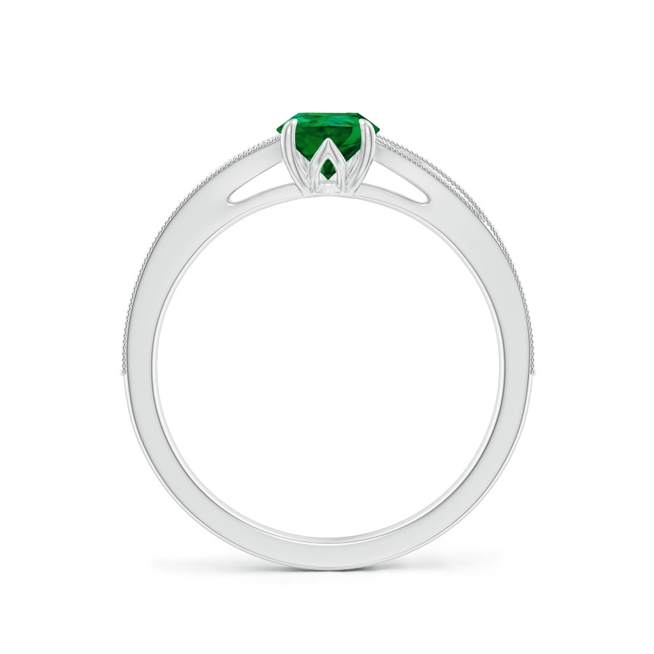 7x5mm Labgrown Lab-Grown Vintage Inspired Pear Emerald Split Shank Engagement Ring in White Gold side 199