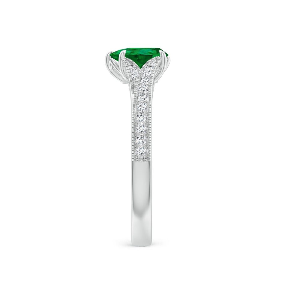 7x5mm Labgrown Lab-Grown Vintage Inspired Pear Emerald Split Shank Engagement Ring in White Gold side 299