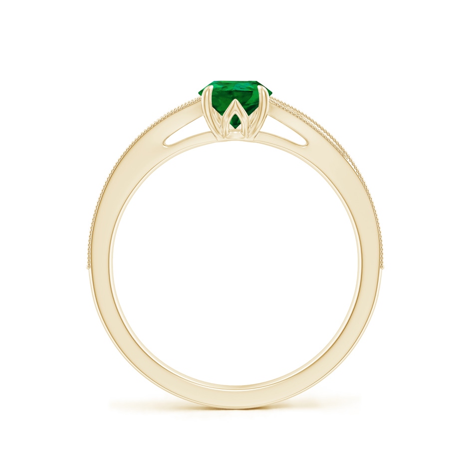 7x5mm Labgrown Lab-Grown Vintage Inspired Pear Emerald Split Shank Engagement Ring in Yellow Gold side 199