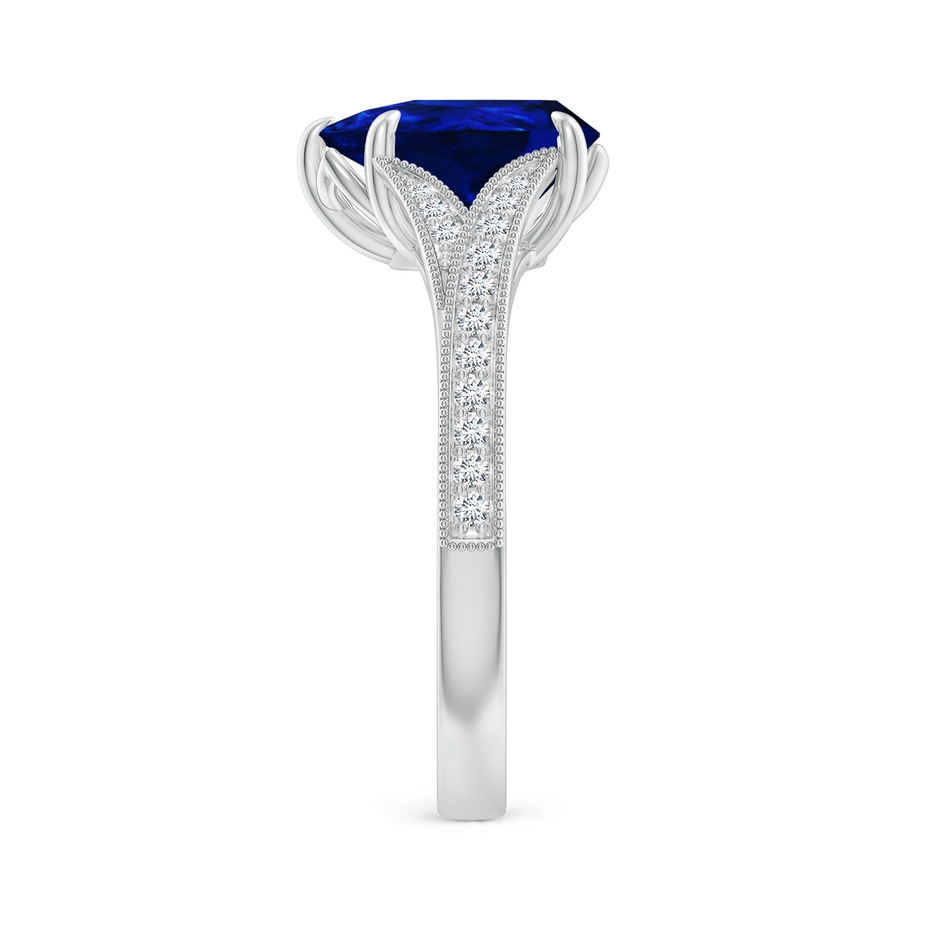 10x8mm Labgrown Lab-Grown Vintage Inspired Pear Blue Sapphire Split Shank Engagement Ring in P950 Platinum side 299
