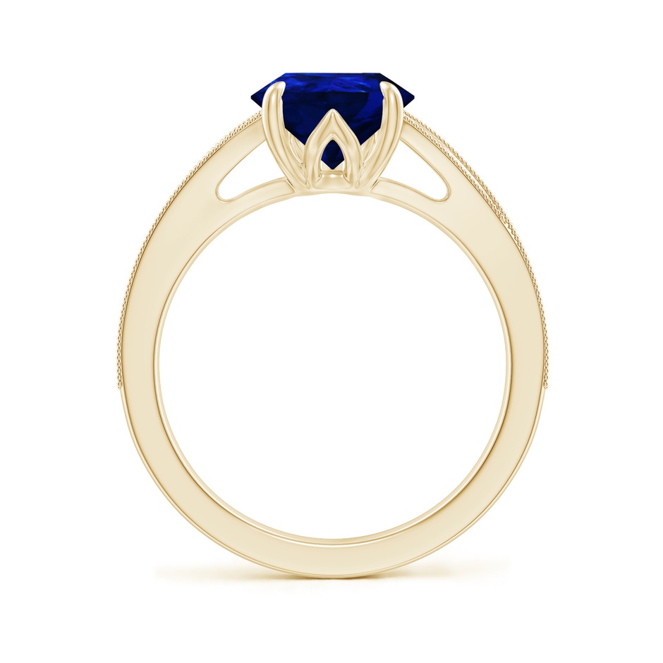 10x8mm Labgrown Lab-Grown Vintage Inspired Pear Blue Sapphire Split Shank Engagement Ring in Yellow Gold side 199