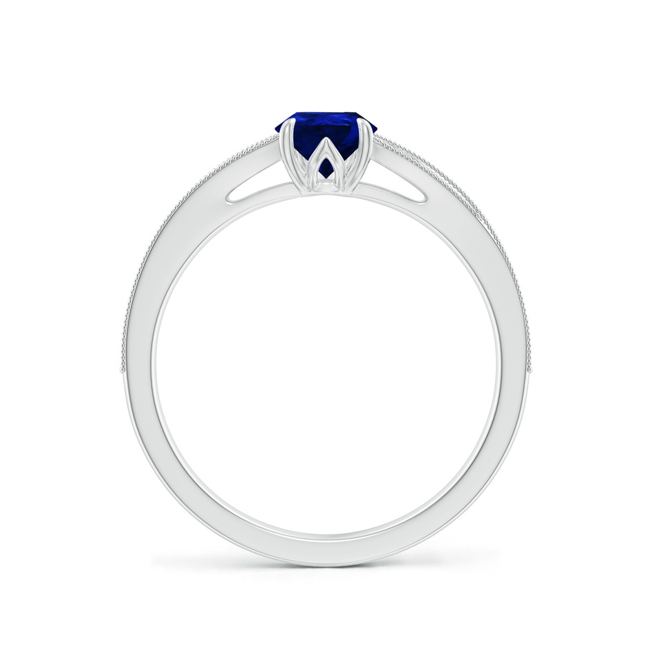7x5mm Labgrown Lab-Grown Vintage Inspired Pear Blue Sapphire Split Shank Engagement Ring in P950 Platinum side 199