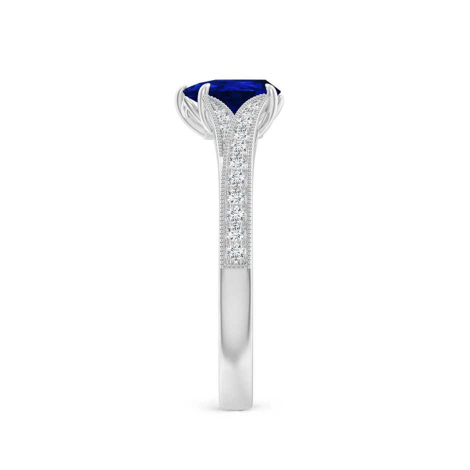 7x5mm Labgrown Lab-Grown Vintage Inspired Pear Blue Sapphire Split Shank Engagement Ring in P950 Platinum side 299