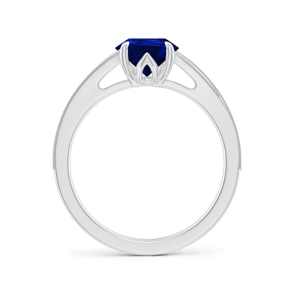 9x7mm Labgrown Lab-Grown Vintage Inspired Pear Blue Sapphire Split Shank Engagement Ring in White Gold - side 199