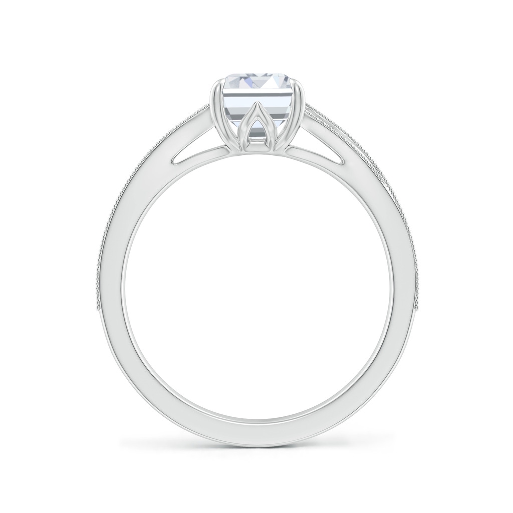 8x6mm FGVS Lab-Grown Vintage Inspired Emerald-Cut Diamond Split Shank Engagement Ring in White Gold Side 199
