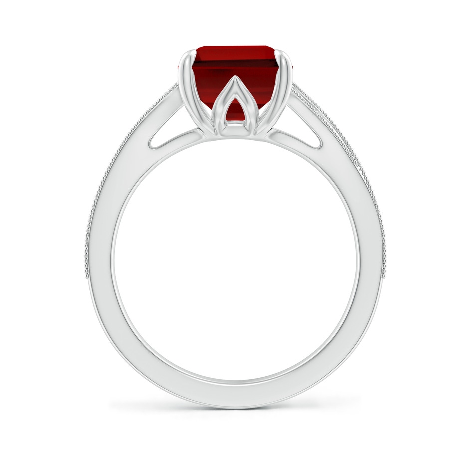 10x8mm Labgrown Lab-Grown Vintage Inspired Emerald-Cut Ruby Split Shank Engagement Ring in P950 Platinum side 199