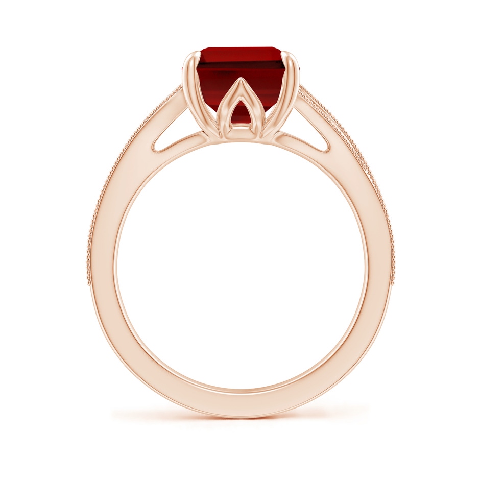10x8mm Labgrown Lab-Grown Vintage Inspired Emerald-Cut Ruby Split Shank Engagement Ring in Rose Gold side 199