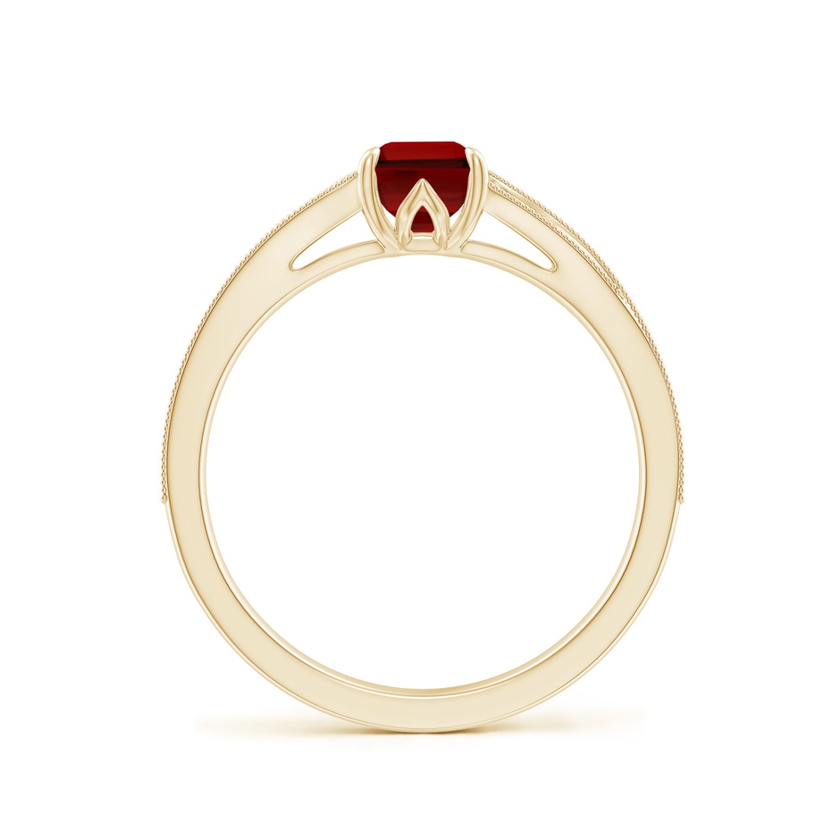 7x5mm Labgrown Lab-Grown Vintage Inspired Emerald-Cut Ruby Split Shank Engagement Ring in 9K Yellow Gold side 199