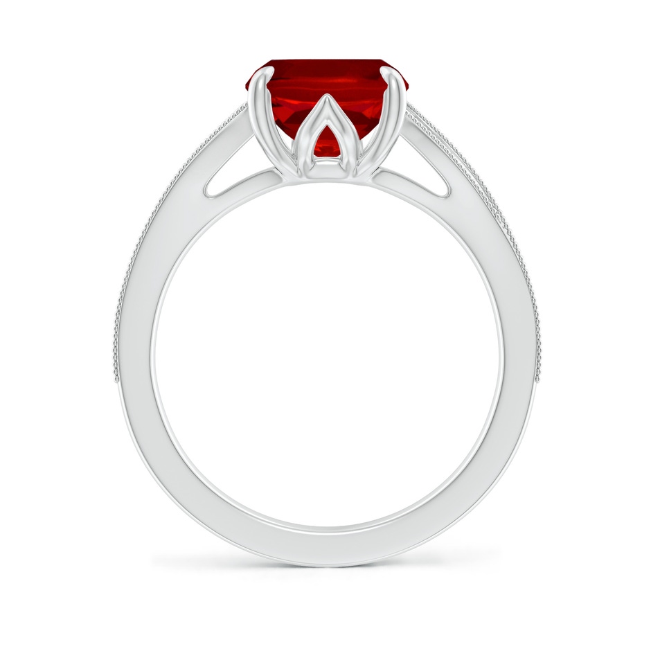 10x8mm Labgrown Lab-Grown Vintage Inspired Cushion Rectangular Ruby Split Shank Engagement Ring in White Gold side 199