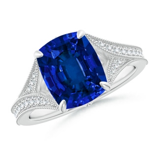 Cushion Rectangular Lab-Grown Lab Grown Blue Sapphire