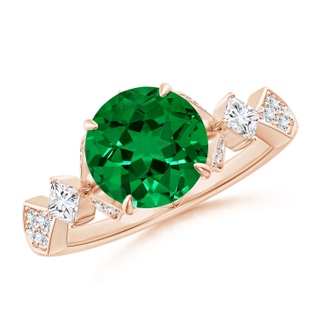 Round Lab-Grown Lab Grown Emerald