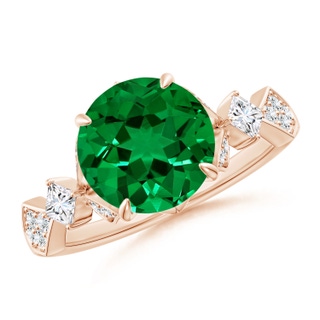 Round Lab-Grown Lab Grown Emerald
