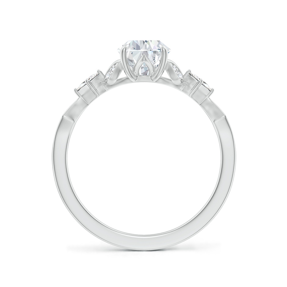 9.5x6mm FGVS Lab-Grown Vintage Style Pear Diamond Engagement Ring with Leaf Motifs in White Gold side 199