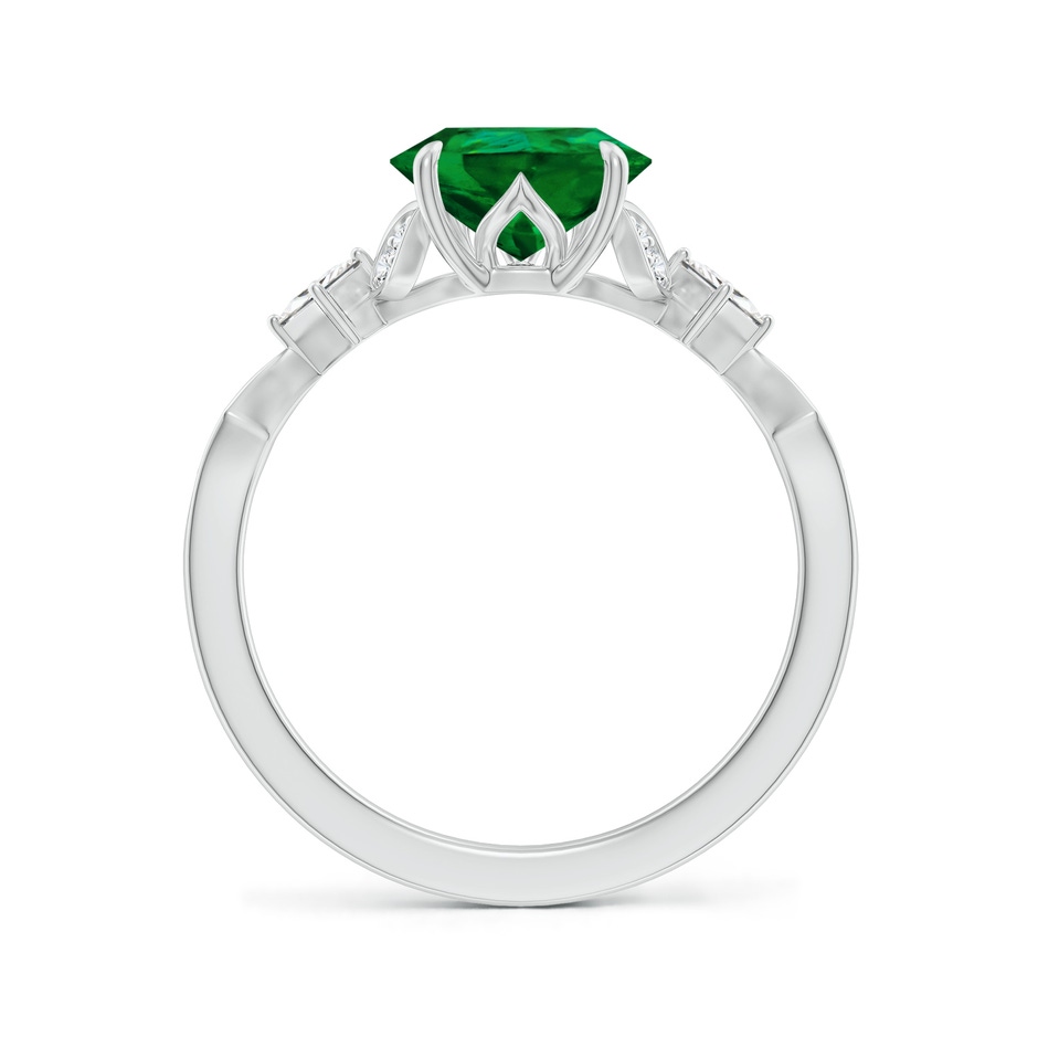 10x8mm Labgrown Lab-Grown Vintage Style Pear Emerald Engagement Ring with Leaf Motifs in White Gold side 199