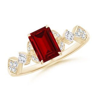 Emerald Cut Lab-Grown Lab Grown Ruby